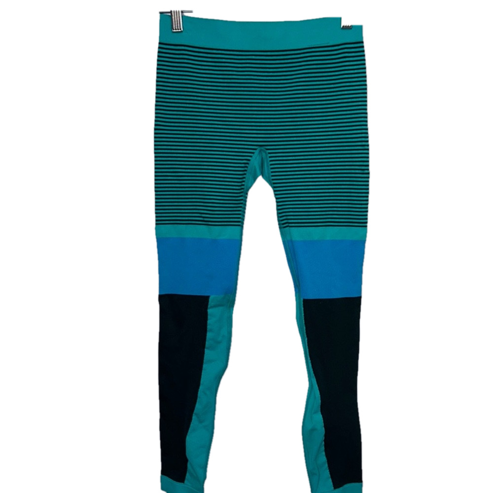 Adidas by Stella McCartney Leggings Teal Black Striped